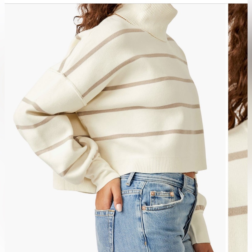 Free People Paulie Stripe Turtleneck Sweater - Picture 4 of 4